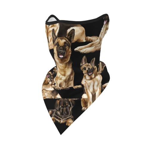 DEXNEL Gesichtsmaske für den Sommer, Motiv: Deutscher Schäferhund, Schutz für Männer und Frauen, für Strandaktivitäten von DEXNEL