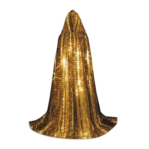 DEXNEL Goldfarbener Pailletten-Umhang, Uni, mit Kapuze, leicht, für Karneval, Cosplay, Kostüme, Party-Requisiten DEXNEL Goldfarbener Pailletten-Umhang, Uni, mit Kapuze, leicht, für Karneval, Cosplay, Kostüme, Party-Requisiten von DEXNEL