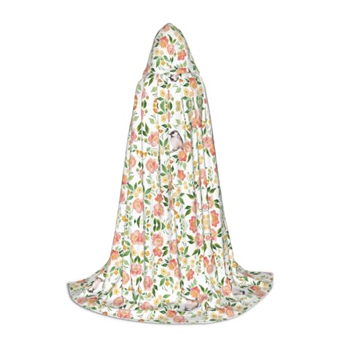 DEXNEL Uni Kapuzenmantel mit Blumen- und Vogelmotiv, leichter Mantel für Karneval, Cosplay, Kostüme, Party-Requisiten DEXNEL Uni Kapuzenmantel mit Blumen- und Vogelmotiv, leichter Mantel für Karneval, Cosplay, Kostüme, Party-Requisiten von DEXNEL
