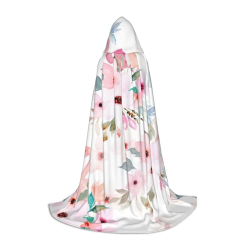 DEXNEL Uni Kapuzenmantel mit Blumenmuster und Flamingo, leichter Mantel für Karneval, Cosplay, Kostüme, Party-Requisiten von DEXNEL