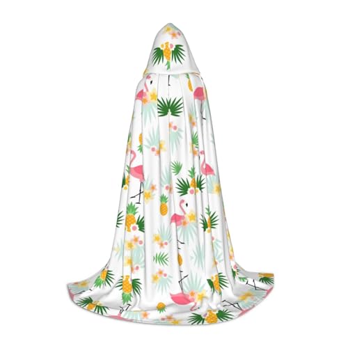 DEXNEL Uni Kapuzenmantel mit Flamingos und Ananas, leichter Mantel für Karneval, Cosplay, Kostüme, Party-Requisiten von DEXNEL