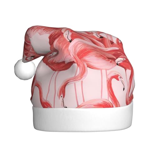 DEXNEL Weihnachtsmützen für Erwachsene, bequemes Weihnachtsmann-Outfit für Neujahr, festliches Partyzubehör, Flamingo von DEXNEL