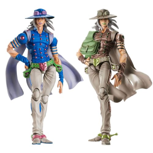 2pcs Gyro Zeppeli Figure JJBA Anime Statue Figuren mit Zubehör Bewegliche Modell PVC Ornamente Desktop Sammlerstücke Geschenk 16cm von DEXSHUN