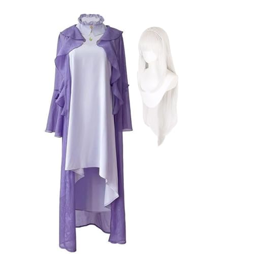 Anime Emilia Lila Pyjama Cosplay Kostüm Outfit Niedliche Cartoon Rollenspiel Uniform Komplettes Set Dress Up Anzug Tägliche Freizeit Mottoparty, Halloween für Mädchen Damen von DEXSHUN