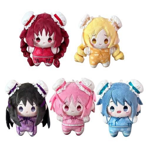 DEXSHUN 5pcs Mami Tomoe Plush Figur Akemi Homura Anime Stuffed Plushies Keychain Schoolbag Anhänger Schultasche Plushies Niedlicher Cartoon Keychain Decoration Collectibles Gifts 10cm von DEXSHUN