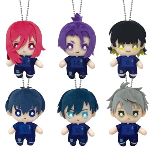 DEXSHUN 6pcs Anime Seishiro-Nagi/Rin-Itoshi Plüsch Figur Schoolbag Anhänger Niedliches Cartoon Keychain Kuscheltier für Sofa Schlafzimmer Home Dekorationen Sammlerstücke Geschenke 10cm von DEXSHUN