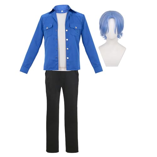 DEXSHUN Anime Kostüm Langa Hasegaw Cosplay Kostüm, Anime Charaktere Langa Hasegaw Uniform Full Set, Halloween Party Kostüm mit Perücke, Karneval Party Fancy Dress, Maskerade DEXSHUN Anime Kostüm Langa Hasegaw Cosplay Kostüm, Anime Charaktere Langa Hasegaw Uniform Full Set, Halloween Party Kostüm mit Perücke, Karneval Party Fancy Dress, Maskerade von DEXSHUN