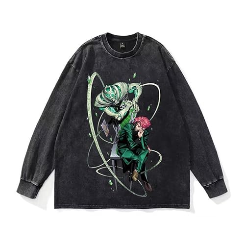 DEXSHUN Anime Manga Sweatshirt Jotaro Sweatshirt Anime Cosplay Rundhals Sweatshirt Dio Brando Langarm Sweatshirt Unisex Hoodie Casual Langarm Sweatshirts von DEXSHUN
