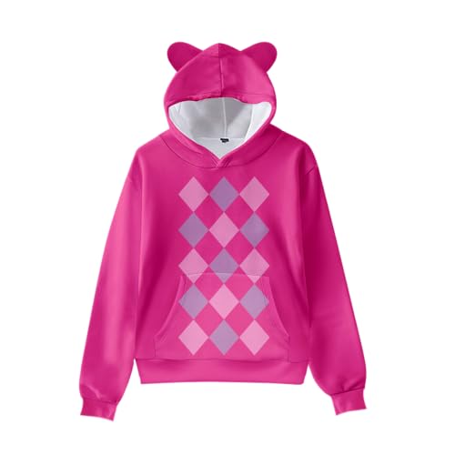 DEXSHUN Baby Saja Hoodie Anime Baby Saja/Romance/Abby/Jinu Cosplay Kostüm Niedlich Katzenohren Kapuzenpullover Sweatshirt Kawaii Casual Top von DEXSHUN