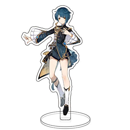 DEXSHUN Ganyu Stehende Figur Klee Aufsteller Acryl Aufsteller Modellsammlungen Doppelseitiger Anime Druck Acryl Desktop Ornamente 15cm von DEXSHUN
