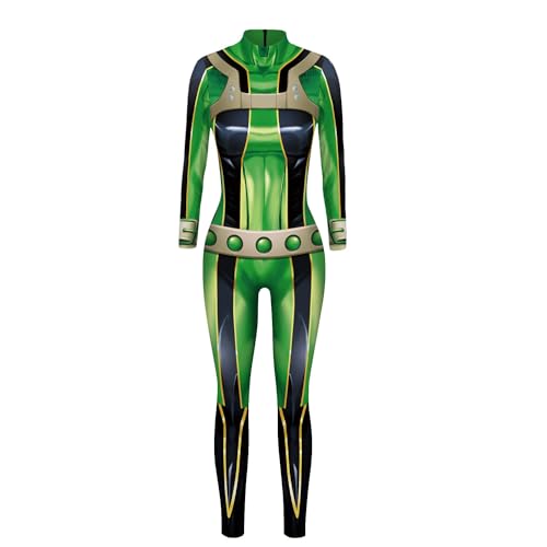 DEXSHUN MHA Asui Tsuyu Cosplay Bodysuit Anime Kostüm Halloween Cosplay Jumpsuit Full Set Karneval Party Kostüm DEXSHUN MHA Asui Tsuyu Cosplay Bodysuit Anime Kostüm Halloween Cosplay Jumpsuit Full Set Karneval Party Kostüm von DEXSHUN
