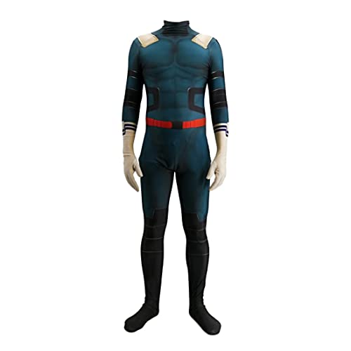 DEXSHUN MHA Midoriya Izuku Cosplay Bodysuit Anime Kostüm Halloween Cosplay Jumpsuit Full Set Karneval Party Kostüm von DEXSHUN