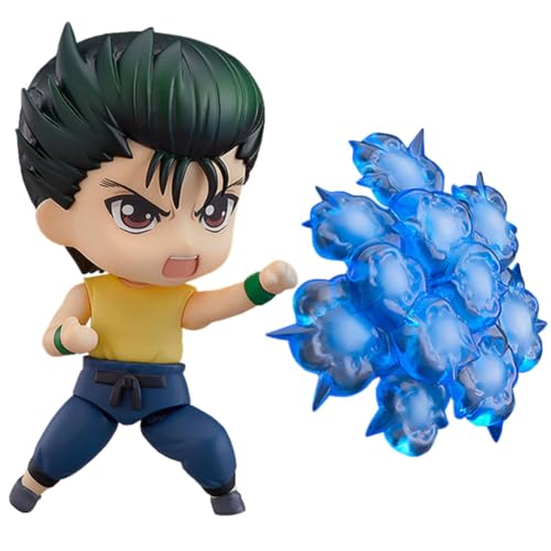 DEXSHUN Urameshi Yuusuke Figur Anime Figur Mini Niedlich Modell, Gesicht Austauschbar, Gelenk Beweglich, Teile Abnehmbar, 10cm, PVC, Deskto Dekoration Geschenk von DEXSHUN