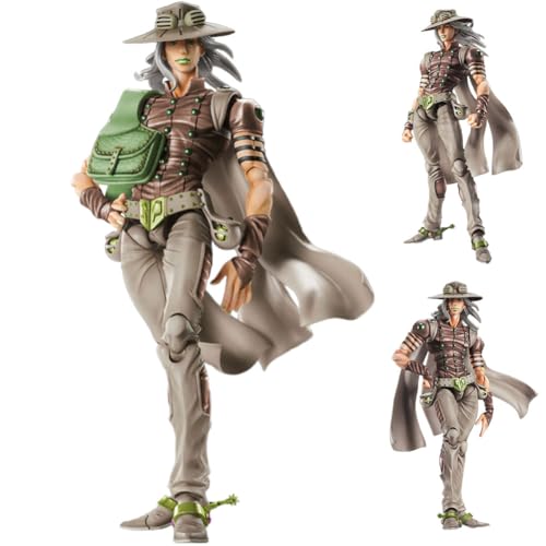 Gyro Zeppeli Figure JJBA Anime Statue Figuren mit Zubehör Bewegliche Modell PVC Ornamente Desktop Sammlerstücke Geschenk 16cm (Braun) von DEXSHUN