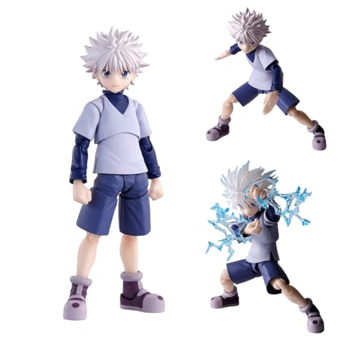 Killua zaoldyeck Figur hxh Killua Anime Action Figure mit Austauschbares Zubehör PVC Modell Statue Sammlerstück Desktop Ornamente Heimdekoration Geschenke 13.5cm von DEXSHUN