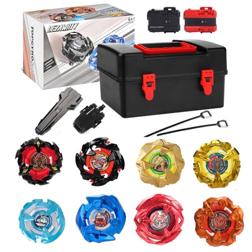 DEZAWRTY Gyro X Set, 8 rechtsdrehende X-Blade Tops, 3 Launchers und 1 Grip mit Aufbewahrungsbox, Kampfspiel Kinderspielzeug Geburtstagsgeschenk Ideal für 6+ Jahre alte Jungen DEZAWRTY Gyro X Set, 8 rechtsdrehende X-Blade Tops, 3 Launchers und 1 Grip mit Aufbewahrungsbox, Kampfspiel Kinderspielzeug Geburtstagsgeschenk Ideal für 6+ Jahre alte Jungen von DEZAWRTY