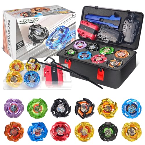 X Kreisel Battle Set, 12 Kampfkreisel 2 Launchers 1 Schnur Starter mit Griff, Spinning Top Box, Battle mit Kreisel Kinder, ab 6 Jahren, Spielzeug Jungen X Kreisel Battle Set, 12 Kampfkreisel 2 Launchers 1 Schnur Starter mit Griff, Spinning Top Box, Battle mit Kreisel Kinder, ab 6 Jahren, Spielzeug Jungen von DEZAWRTY