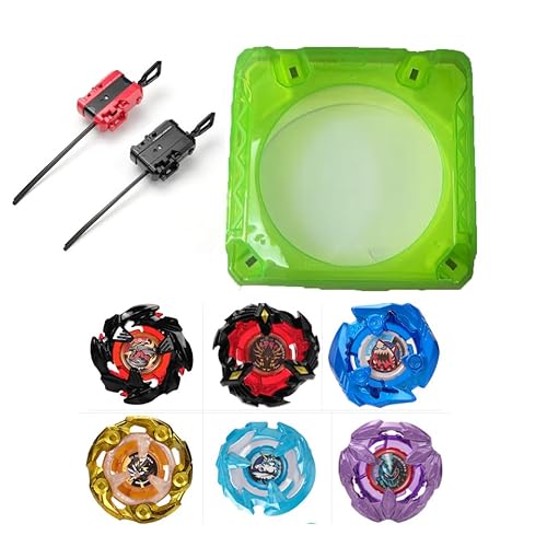 X Stadium Large Battle Set, 6 Spinning Tops, 2 Launchers and 1 Xtreme Arena with X-Celeration Rail, Blade Battling Game von DEZAWRTY