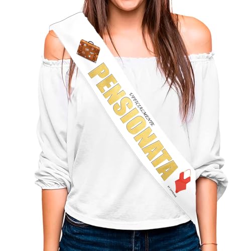 DFPRIME Offizieller Ruhestandsgürtel – Gadget Ruhestand für Damen – Satinband 2 Meter – Geschenkidee Ruhestand – Made in Italy – Scherzo Rentner DFPRIME Offizieller Ruhestandsgürtel – Gadget Ruhestand für Damen – Satinband 2 Meter – Geschenkidee Ruhestand – Made in Italy – Scherzo Rentner von DFPRIME