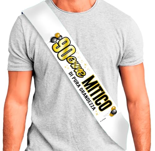 Schärpe 90 Jahre – Geburtstagsband 90 Jahre Mythisch | in reiner Größe – elegantes und lustiges Stirnband – Gadget Geburtstag 90 Jahre – originelles Geschenk für Damen und Herren von DFPRIME