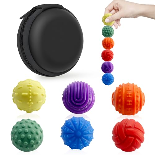 DGMI 6 Stück Magnetbälle, Magnetischer Akupressurball aus Silikon, Magnetischer Massageball,Fidget Toys Sensorikspielzeug für Kinder und Erwachsene (Sorgenbälle mit Silikonstruktur) von DGMI