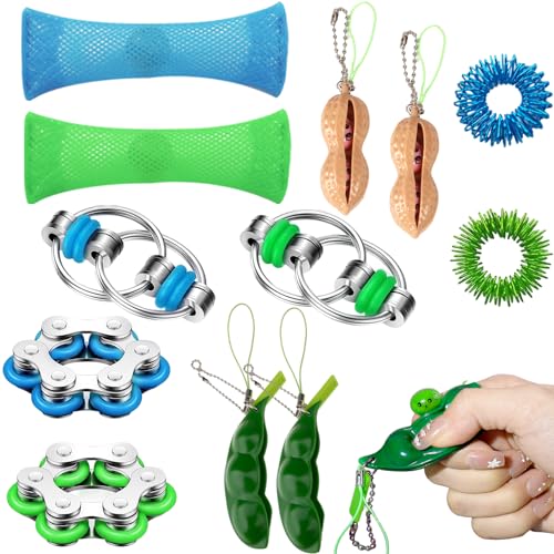 DGMI Anti Stress Spielzeug Set 12 Stück Fidget Toys Adhs Spielzeug Fidget Spinner Toy Fidget Toys Erwachsene Anti Angst Geschenke Antistress für Kinder Erwachsene von DGMI