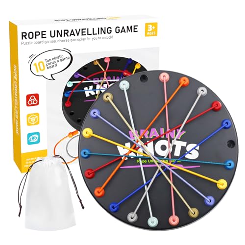 DGMI Brainy Knots Rope Untangling Strategie Brettspiel, Brainy Knots Twisted Seil Puzzlespiel, Logik Puzzle Brettspiel, Twisted Rope Puzzle-Spiel, Rope Challenge Puzzle-Spiel für Erwachsene, Kinder von DGMI