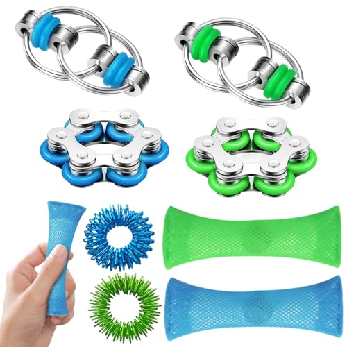 DGMI Fidget Toys 8 Stück Fidget Toys Erwachsene Adhs Spielzeug Fidget Spinner Toy Anti Stress Spielzeug Set Anti Angst Geschenke Antistress für Kinder Erwachsene von DGMI