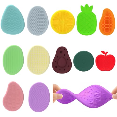 DGMI Sensory Fidget Toys,12 Stück Stressabbau Spielzeug,Fidget Toys Sensory Stones,Anti-Stress Spielzeug,Sensory Toys für Angst-Relief – für Kinder und Erwachsene (Fruchtform) von DGMI