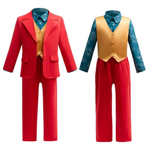 DGMYFY 2024 Clown Kostüm Kinder Film Joaquin Cosplay Kostüm Junge Rot Anzug Kind Motto-Party Karneval Halloween Clown Jacke Uniform von DGMYFY