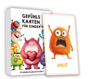 DGTSYAL Gefühlskarten für Kinder - 32 Emotions Monster für Selbstregulation - mit Erklärtexte, pädagogisch wertvoll Emotional Cards für Kinder, für Kindergarten & Grundschule von DGTSYAL