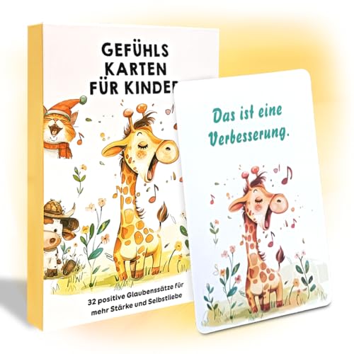 Affirmationskarten für Kinder mit Erklärtexte - 32 Gefühlskarten für Selbstregulation, Motivationskarten für Selbstbewusstsein, für 3-12 Jahre, Kindergarten & Grundschule (Karte B) von DGTSYAL