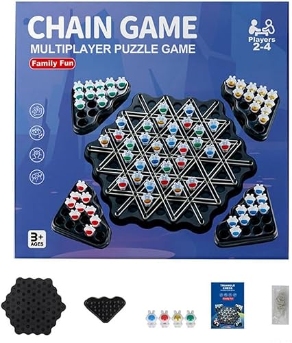 DGTSYAL Klassisches Strategie-Steckbrettspiel Triggle Spiel Gummibänder Ketten Dreieck Spiel Chain Triangle Board Game Lehrreiches Ketten-Dreieck-Schachspiel für Jungen Mädchen Erwachsene DGTSYAL Klassisches Strategie-Steckbrettspiel Triggle Spiel Gummibänder Ketten Dreieck Spiel Chain Triangle Board Game Lehrreiches Ketten-Dreieck-Schachspiel für Jungen Mädchen Erwachsene von DGTSYAL