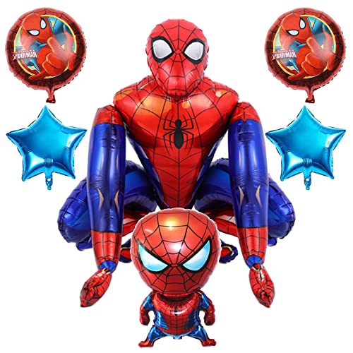 Spiderman Folienballon Spiderman Party Dekorationen Folienballon Deko Superhero Ballons Deko Spider Man Luftballons Kindergeburtstag Deko Folienballon Kinder Geburtstagsdeko 55 x 63 cm von DGUSO