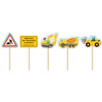 Baustelle Muffinpicker, 10 Stück mit 5 verschiedenen Motiven Baustelle Muffinpicker, 10 Stück mit 5 verschiedenen Motiven von DH Konzept GmbH
