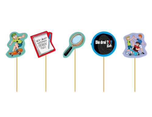 10 Muffin-Picker * DIE DREI ??? KIDS * als Deko für Kinderparty und Kindergeburtstag | 3 Fragezeichen Muffindekoration Cake-Topper Kinder Detektive Party Set von DH-Konzept