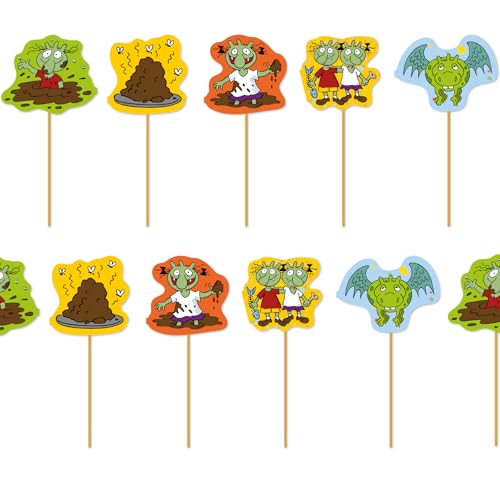 10 Muffin-Picker * DIE OLCHIS * als Deko für Kinderparty und Kindergeburtstag | Olchi Muffindekoration Cake-Topper Kinder Geburtstag Party Set 10 Muffin-Picker * DIE OLCHIS * als Deko für Kinderparty und Kindergeburtstag | Olchi Muffindekoration Cake-Topper Kinder Geburtstag Party Set von DH-Konzept