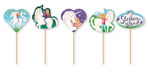10 Muffin-Picker * STERNENSCHWEIF * als Deko für Kindergeburtstag und Mottoparty | Muffinpicker aus Holz und Papier | Laura Mädchen Pferde Einhorn Kinder Party Geburtstag von DH-Konzept