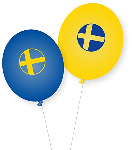 8 Luftballons * SCHWEDEN * als Deko für Mottoparty, Länderparty und Geburtstag von DH-Konzept // Ballons Party Set von DH-Konzept