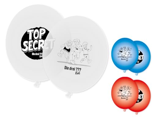 9 Luftballons * DIE DREI ??? KIDS * als Deko für Kinderparty und Kindergeburtstag | 3 Fragezeichen Ballons Balloons Ballondeko Kinder Detektive Party Set von DH-Konzept