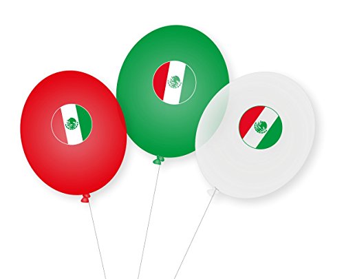 DH-Konzept 9 Luftballons * MEXIKO * als Deko für Mottoparty, Länderparty und Geburtstag Ballons Party Set von DH-Konzept