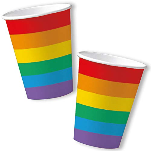 DH-Konzept 10 Becher * Regenbogen Farben * für Party und Geburtstag | Mottoparty Kindergeburtstag Pappbecher Partybecher Cups Pride Gay LGBT von DH-Konzept