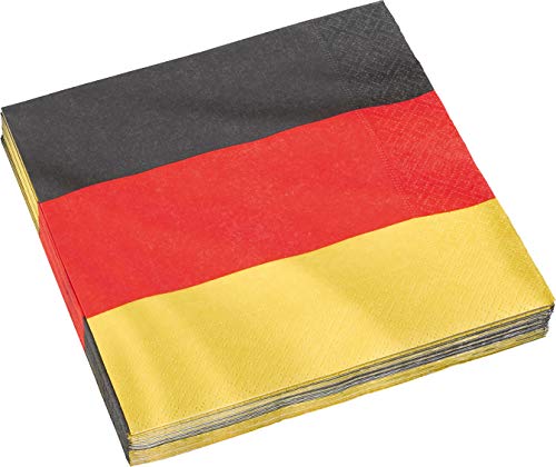 DH-Konzept 20 Papierservietten im * Deutschland * für Party und Geburtstag | Servietten Napkins Mottoparty schwarz rot Gold gelb Germany BRD von DH-Konzept