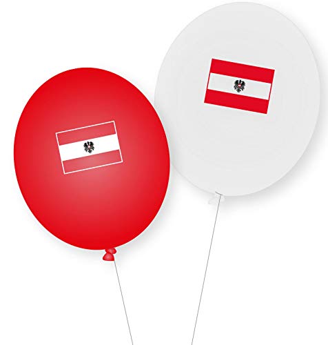 8 Luftballons * ÖSTERREICH * als Deko für Mottoparty, Länderparty und Geburtstag von DH-Konzept // Ballons Party Set von DH-Konzept
