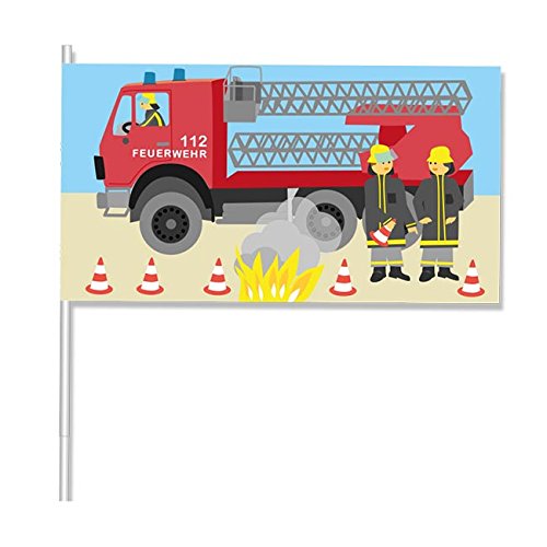 DH-Konzept Papier-Flagge Spannende Feuerwehr 8er Pack von DH-Konzept