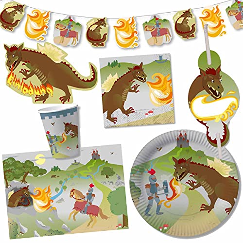 DH-Konzept Partybox Drache mit Ritter 61tlg. / Kindergeburtstag Ritter/Ritter Partyset DH-Konzept Partybox Drache mit Ritter 61tlg. / Kindergeburtstag Ritter/Ritter Partyset von DH-Konzept