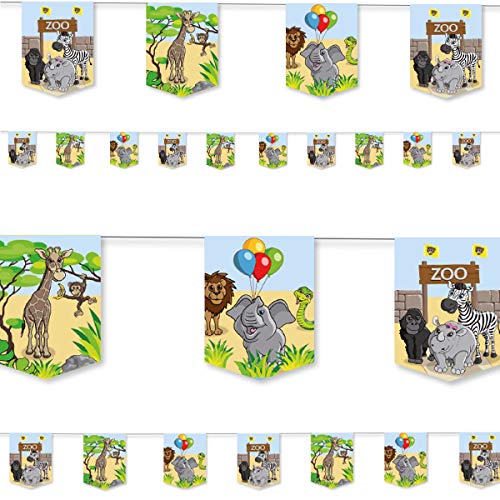 DH-Konzept: 3,5m Wimpelkette * Zoo & ZOOTIERE * als Deko für Kindergeburtstag und Mottoparty | Kinder Girlande Partykette Tiere Party von DH-Konzept