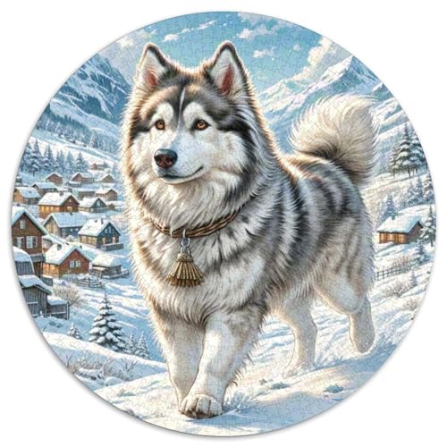 Alaskanische Malamute Puzzles 1000 Teile Schwer Puzzle Spielzeug Pädagogisches Spiel Impossible Herausforderungsspielzeug Für Erwachsene Und Kinder in Bewährter 1000pcs (67.5x67.5cm) von DHBANEIOK