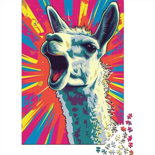 Alpaka Puzzles 1000 Teile Schwer Puzzle Spielzeug Pädagogisches Spiel Impossible Herausforderungsspielzeug Für Erwachsene Kinder 1000pcs (75x50cm) von DHBANEIOK