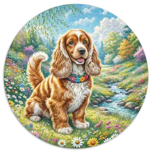 Amerikanischer Schwanzer Spaniel Puzzles 1000-teilige Schwer Puzzle Spielzeug Lernspiel Impossible Herausforderungsspielzeug Für Erwachsene Kinder 1000pcs (67.5x67.5cm) von DHBANEIOK